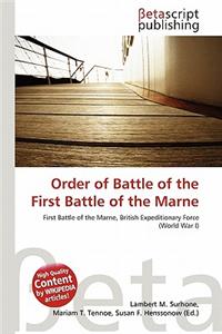 Order of Battle of the First Battle of the Marne
