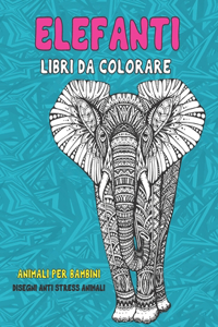 Libri da colorare - Disegni Anti stress Animali - Animali per bambini - Elefanti