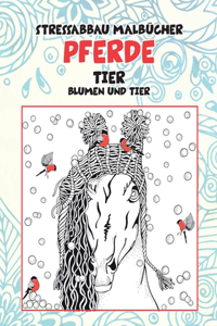 Stressabbau Malbücher - Blumen und Tier - Tier - Pferde