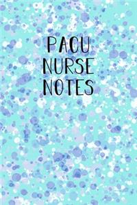 PACU Nurse Notes