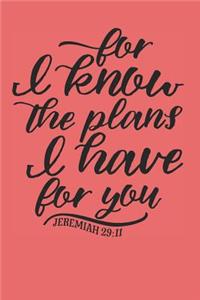 JEREMIAH 29 11 For I Know the Plans I Have For You