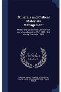 Minerals and Critical Materials Management