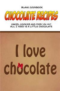 Blank Cookbook Chocolate Recipes