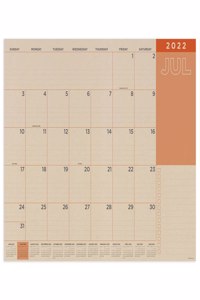 Cal 2023- Academic Year July 2022 - June 2023 Kraft Large Desk Pad Monthly Blotter