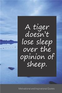 A tiger doesn't lose sleep over the opinion of sheep.