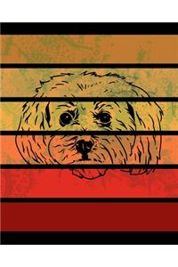 Maltipoo Retro Stripes Notebook