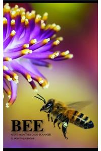 Bee Note Monthly 2020 Planner 12 Month Calendar
