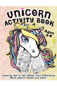 Unicorn Activity Book for Kids Ages 4-8