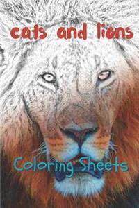 Cat and Lion Coloring Sheets