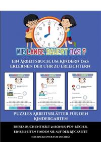 Puzzles Arbeitsblätter für den Kindergarten (Um wie viel Uhr mache ich was...?)