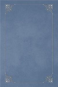 Blue-Gray 101 - Blank Notebook with Fleur de Lis Corners