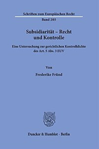 Subsidiaritat - Recht Und Kontrolle