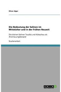 Die Bedeutung der Salinen im Mittelalter und in der Frühen Neuzeit