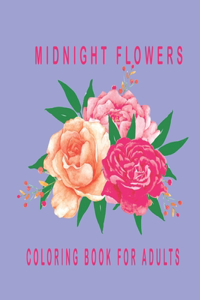 Midnight Flowers coloring book for Adult
