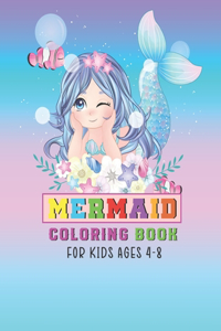Mermaid coloring book for kids ages 4-8