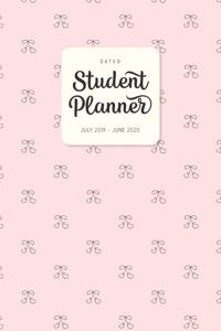 Dated Student Planner July 2019 - June 2020: High School or Middle School Planner with Subject Blocks - Curly Ribbon Doodles