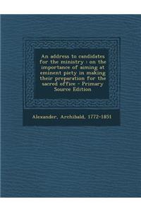 An Address to Candidates for the Ministry