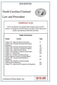 North Carolina Criminal Law and Procedure-Pamphlet 64