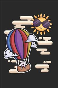 Hot Air Balloon Sky Cat Notebook