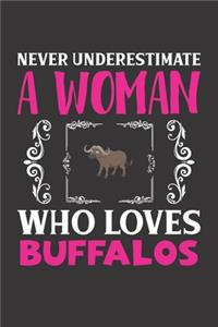 Never Underestimate A Woman Who Loves Buffalos