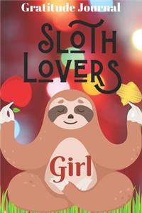 Gratitude Journal Sloth Lovers Girl