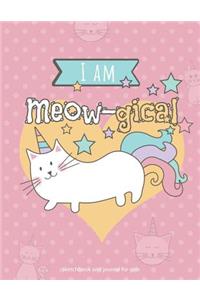 I am Meow-gical Sketchbook and Journal for Girls