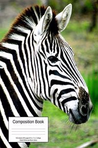 Composition Book 100 Sheets/200 Pages/8.5 X 11 In. College Ruled/ White and Black Zebra