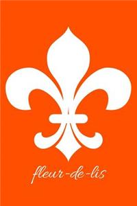 fleur-de-lis - Orange Blank Notebook with Fleur de Lis Corners