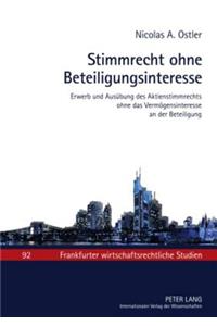 Stimmrecht Ohne Beteiligungsinteresse