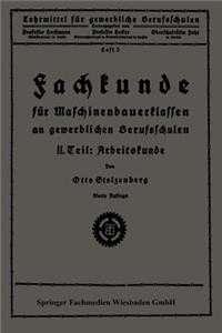 Fachkunde Für Maschinenbauerklassen an Gewerblichen Berufsschulen
