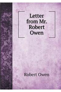 Letter from Mr. Robert Owen