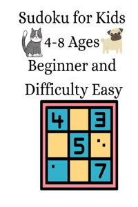 Sudoku for Kids 4-8 Ages Beginner and Difficulty Easy