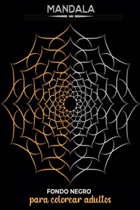Mandala Para Colorear Adultos Fondo Negro