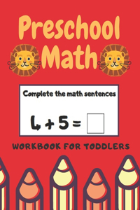 Preschool Math Workbook for Toddlers
