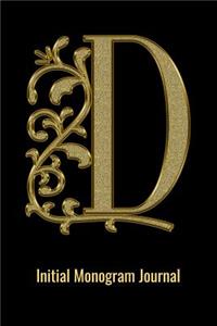 D Initial Monogram Journal