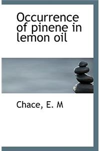 Occurrence of Pinene in Lemon Oil