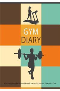 Gym Diary Workout Log Book and Food Journal Planner Diary in One