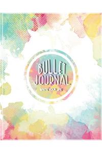 Bullet Journal Dot Grid for 90 Days, Numbered Pages Quarterly Journal Diary, Art Splash Colorful Watercolor Sweet Pastel