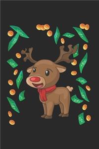 Christmas Reindeer Rain Money Notebook
