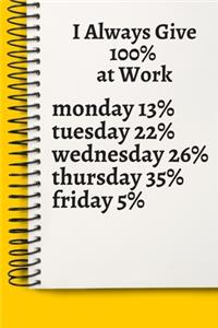 I Always Give 100% at Work A beautiful