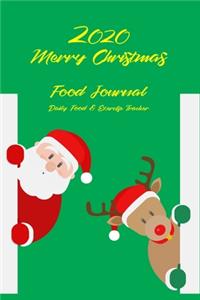 2020 Merry Christmas Food Journal Daily Food & Exercise Tracker