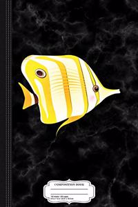 Yellow Tropical Butterfly Fish Composition Notebook