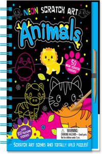 Neon Scratch Art Animals