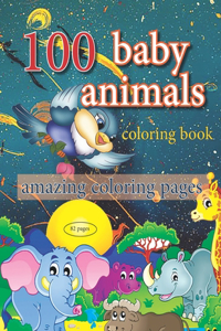 100 baby animals coloring book