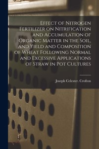 Effect of Nitrogen Fertilizer on Nitrification and Accumulation of Organic Matter in the Soil, and Yield and Composition of Wheat Following Normal and Excessive Applications of Straw in Pot Cultures