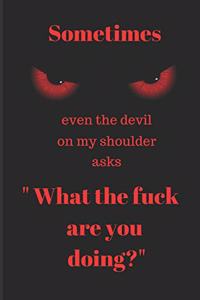 Sometimes even the devil on my shoulder asks What the fuck are you doing?