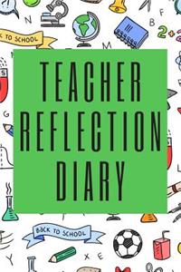 Teacher Reflection Diary: Interior asks - 'What worked well today...' and 'What I need to work on for tomorrow...' for each day to a page.