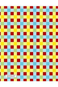 Lined Notebook Journal Yellow Blue Red Check