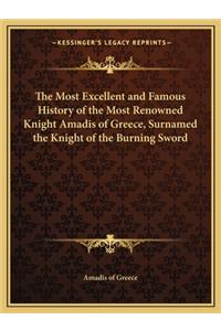 The Most Excellent and Famous History of the Most Renowned Knight Amadis of Greece, Surnamed the Knight of the Burning Sword