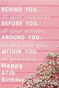 Behind You All Your Memories Before You All Your Dreams Happy Birthday